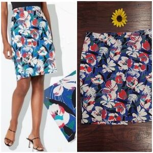 J.CREW FLORAL PENCIL SKIRT Size 10